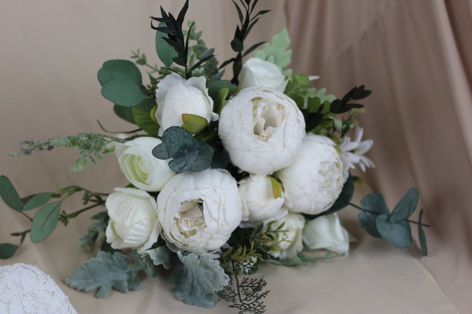 hiddenbotanicsweddings Bouquets Dried & Artificial Flowers Bridal Bouquet - Eucalyptus Green & White