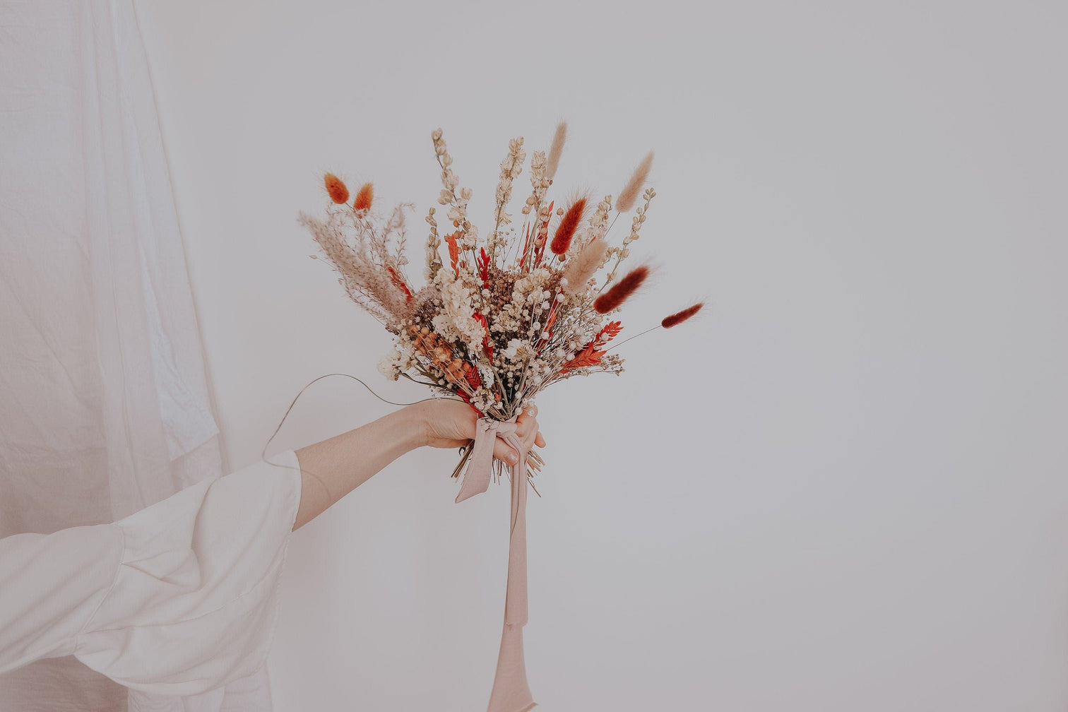 hiddenbotanicsweddings Bouquets Dried Flowers Bridal Bouquet - Burnt Orange & Cream No. 1