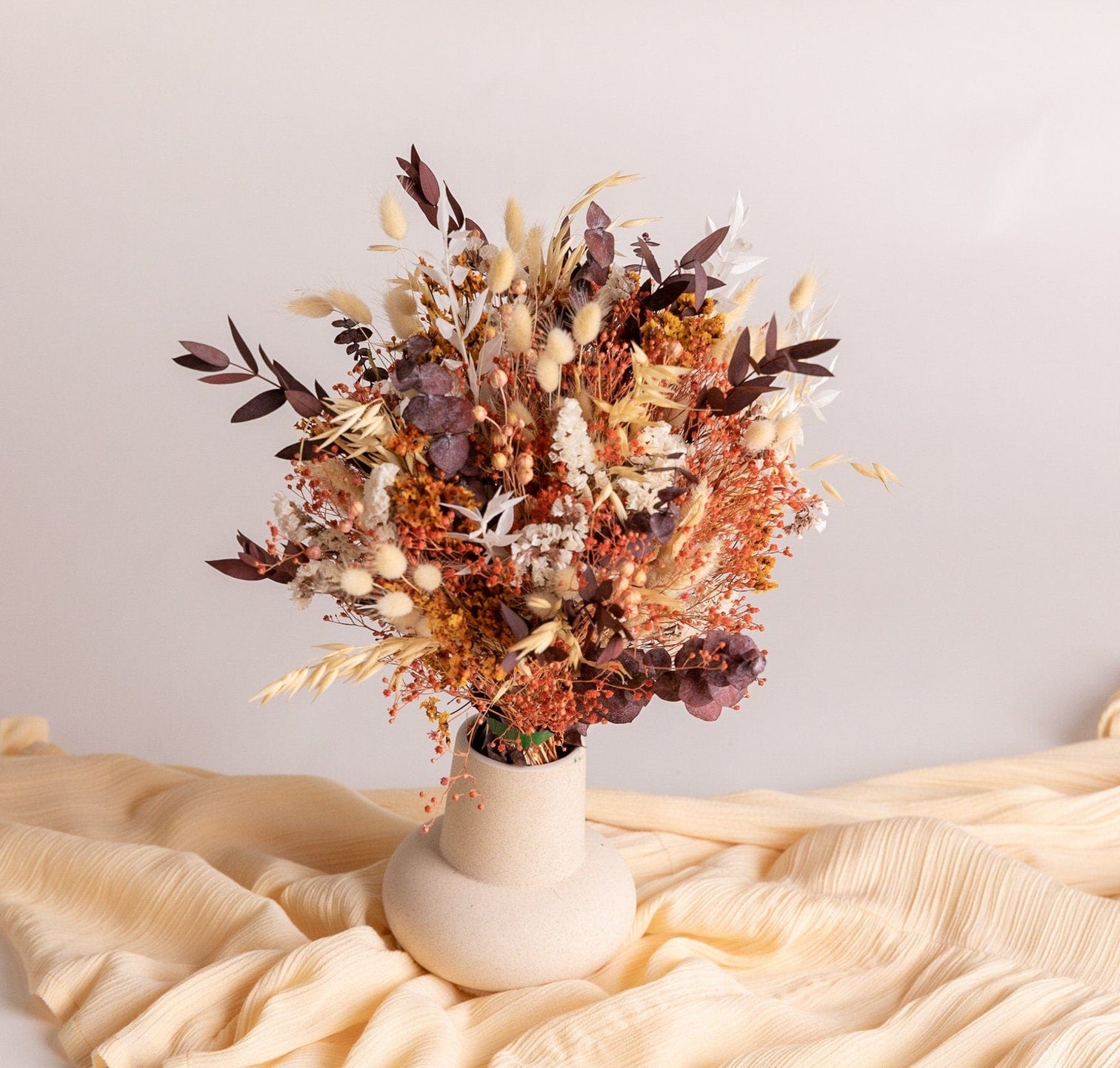 hiddenbotanicsweddings Bouquets Dried Flowers Bridal Bouquet - Burnt Orange & Cream No. 2