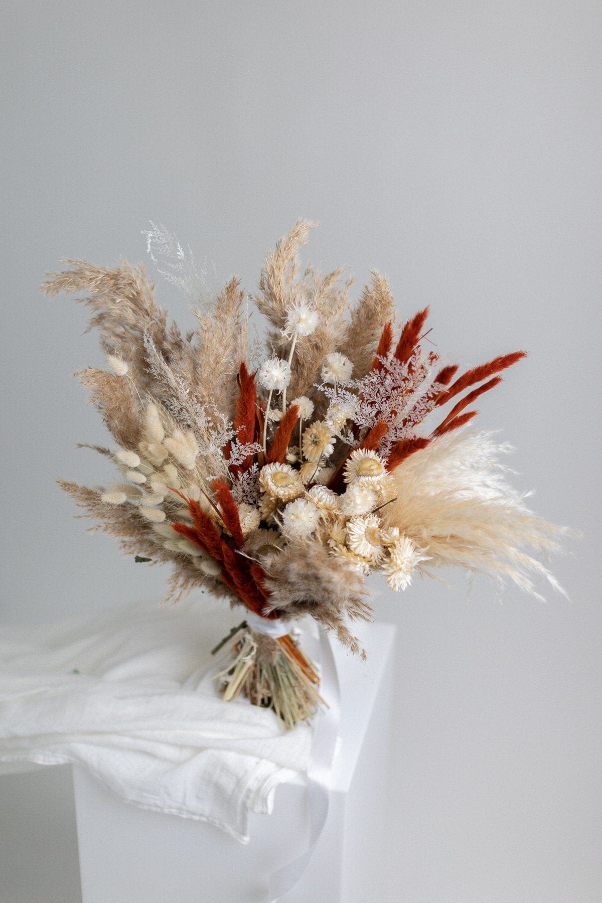 hiddenbotanicsweddings Bouquets Dried Flowers Bridal Bouquet - Burnt Orange & Taupe