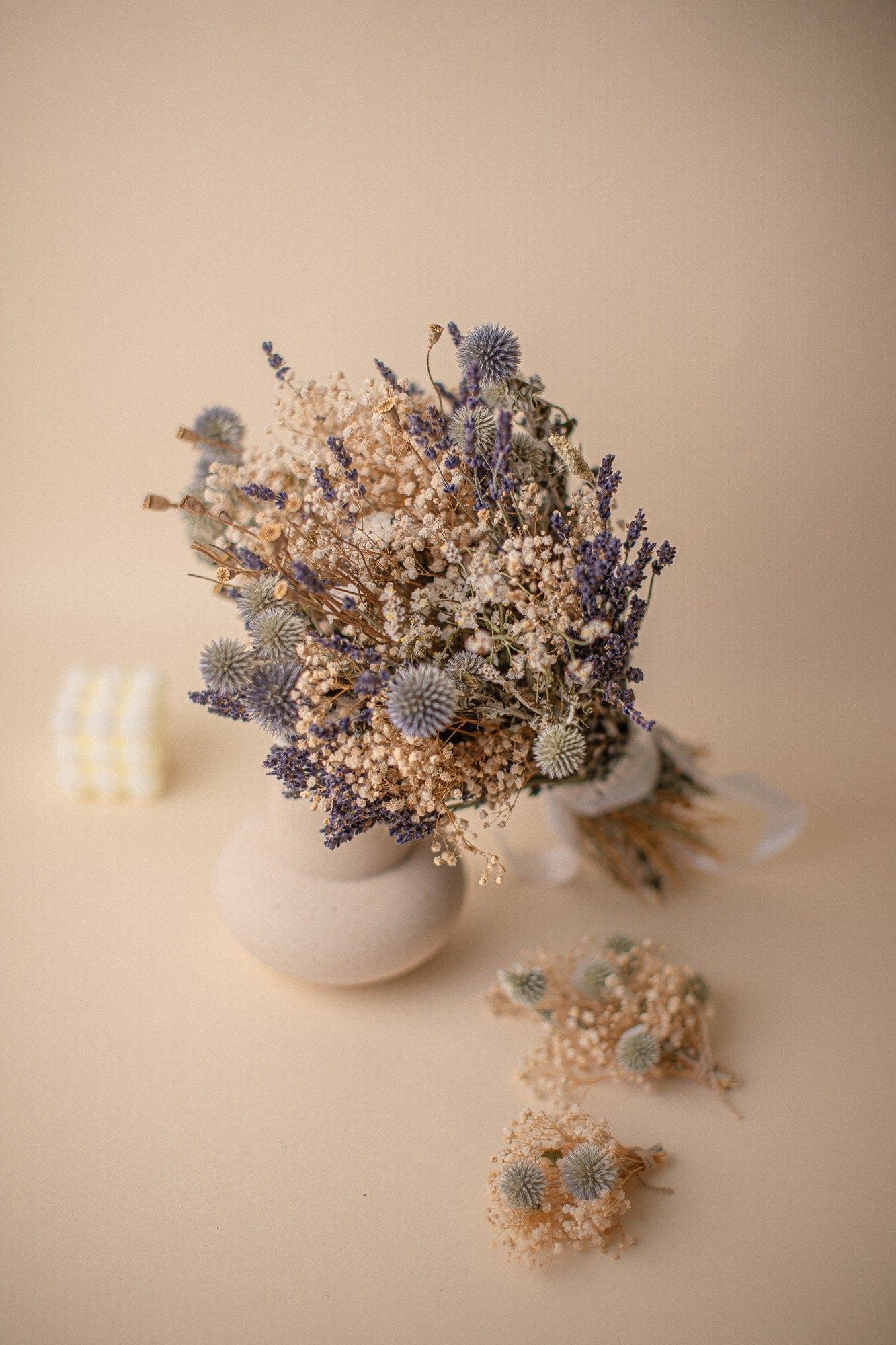 hiddenbotanicsweddings Bouquets Dried Flowers Bridal Bouquet - Lavender Purple & Cream No. 2