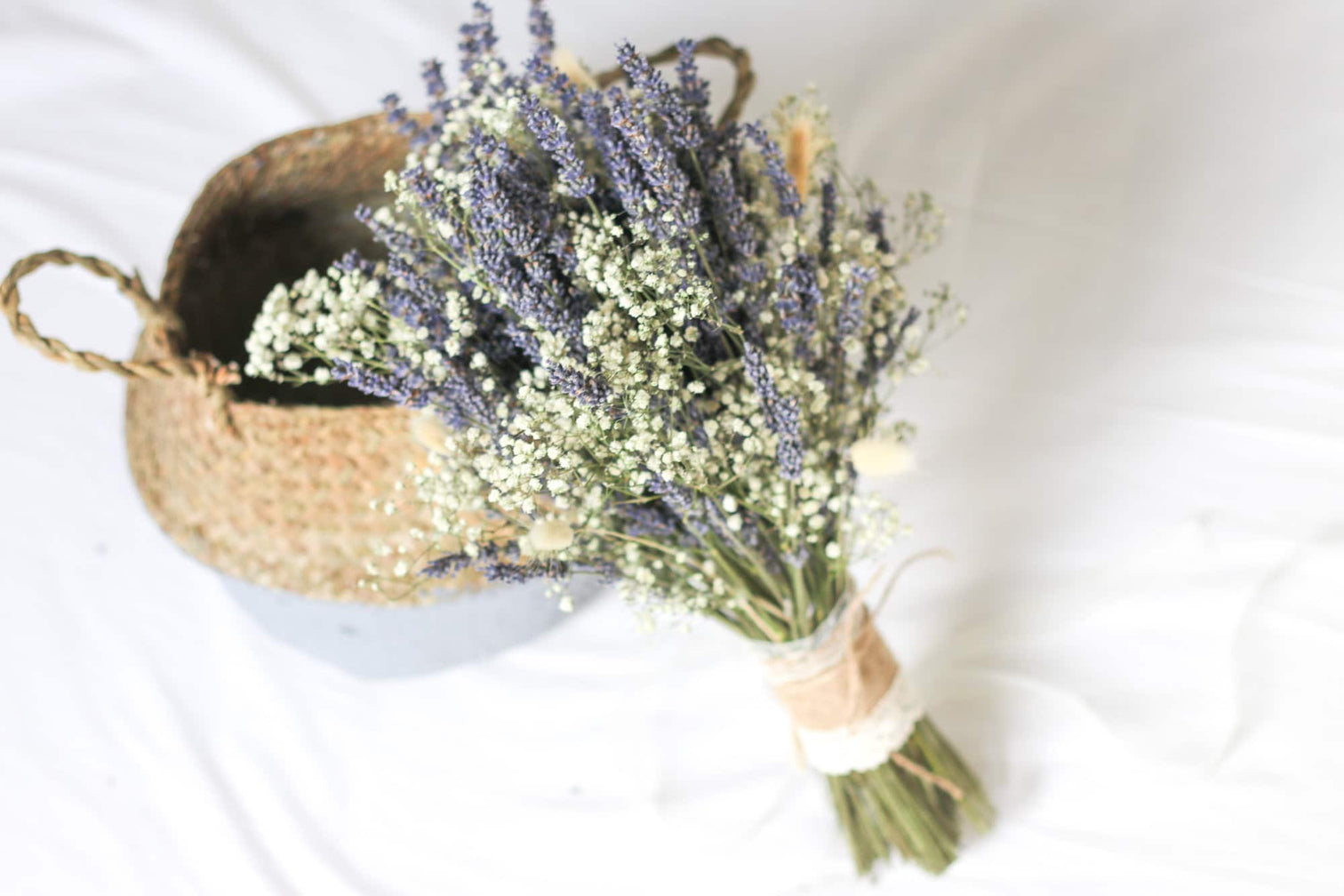 hiddenbotanicsweddings Bouquets Dried Flowers Bridal Bouquet - Lavender Purple & White No. 2