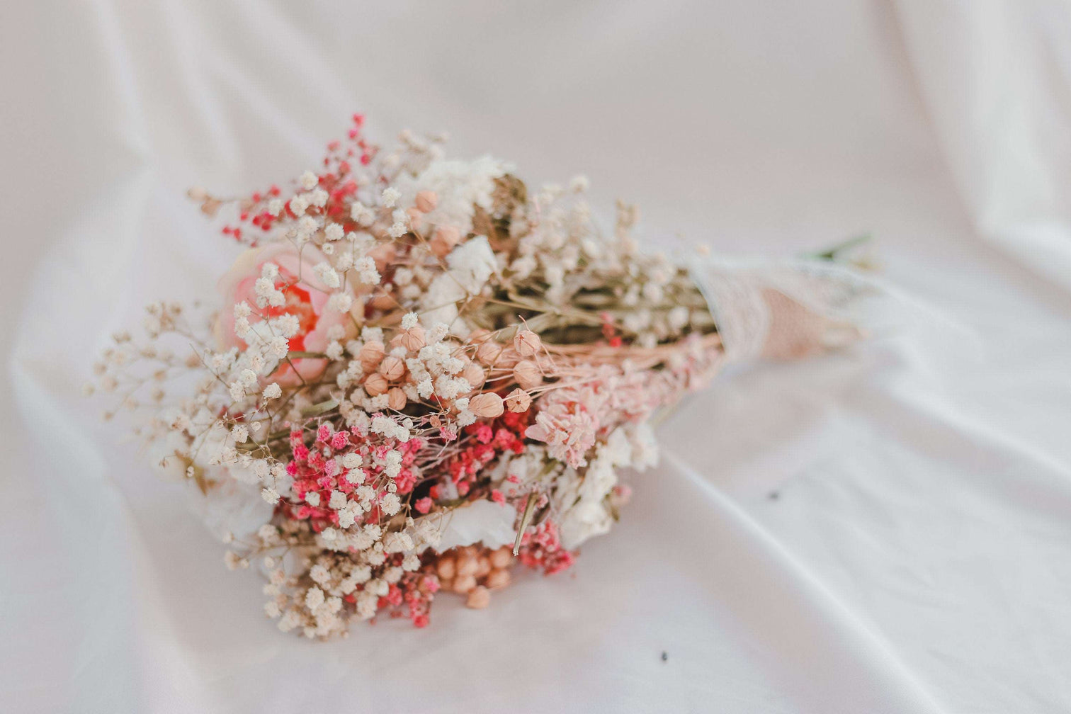 hiddenbotanicsweddings Bouquets Dried Flowers Bridal Bouquet - Pastel Pink & White