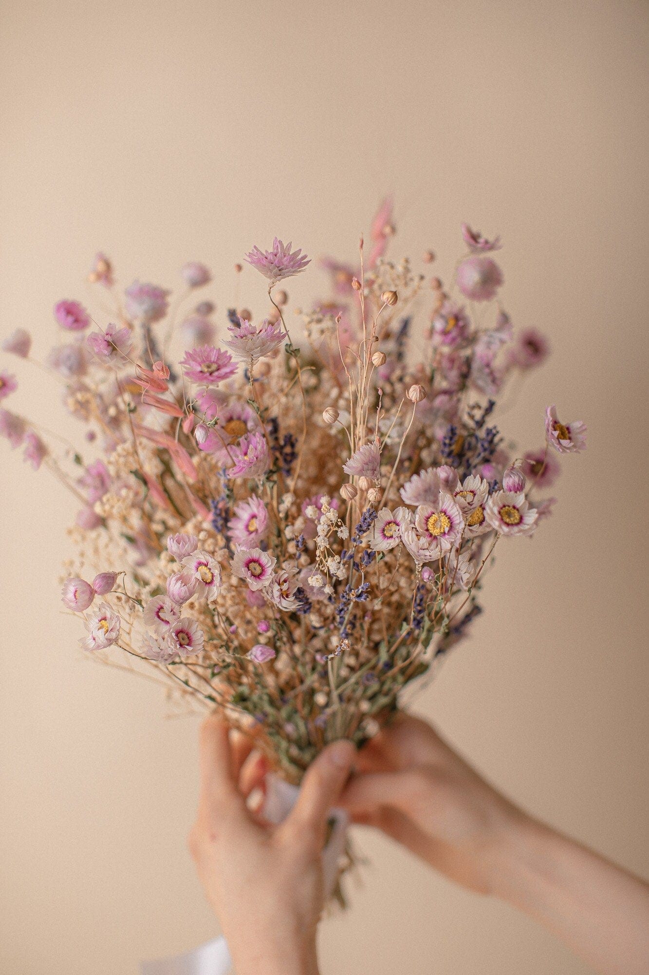 hiddenbotanicsweddings Bouquets Dried Flowers Bridal Bouquet - Rustic Pink & Lavender