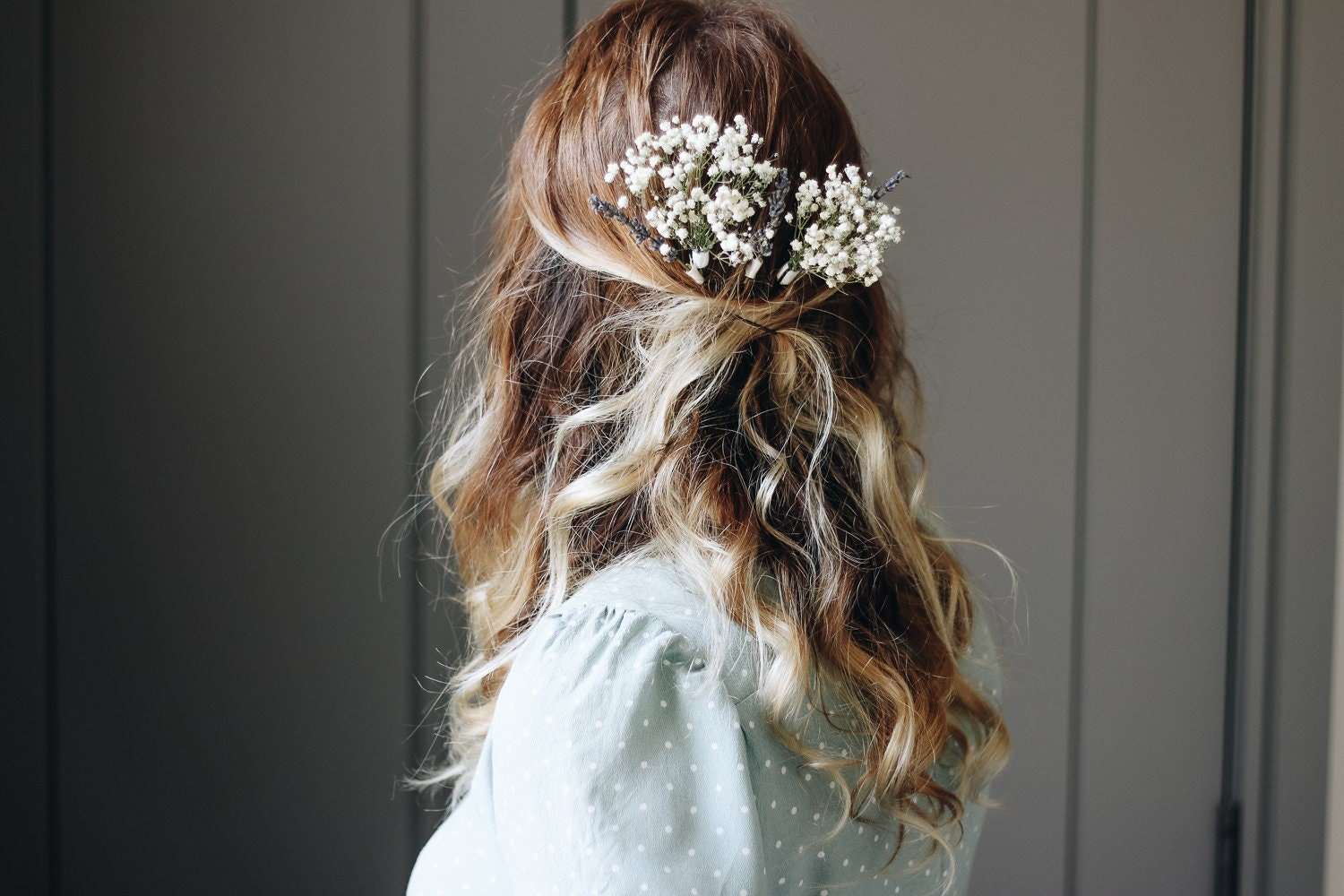hiddenbotanicsweddings Hair Pin Sets Baby's Breath Bridal Hair Pin Set, Lavender Hair Pins, Dried flowers Hair pins, Dried Flowers Hair accessory, Boho weddings, Natural Bride