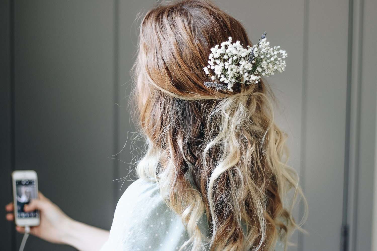hiddenbotanicsweddings Hair Pin Sets Baby's Breath Bridal Hair Pin Set, Lavender Hair Pins, Dried flowers Hair pins, Dried Flowers Hair accessory, Boho weddings, Natural Bride