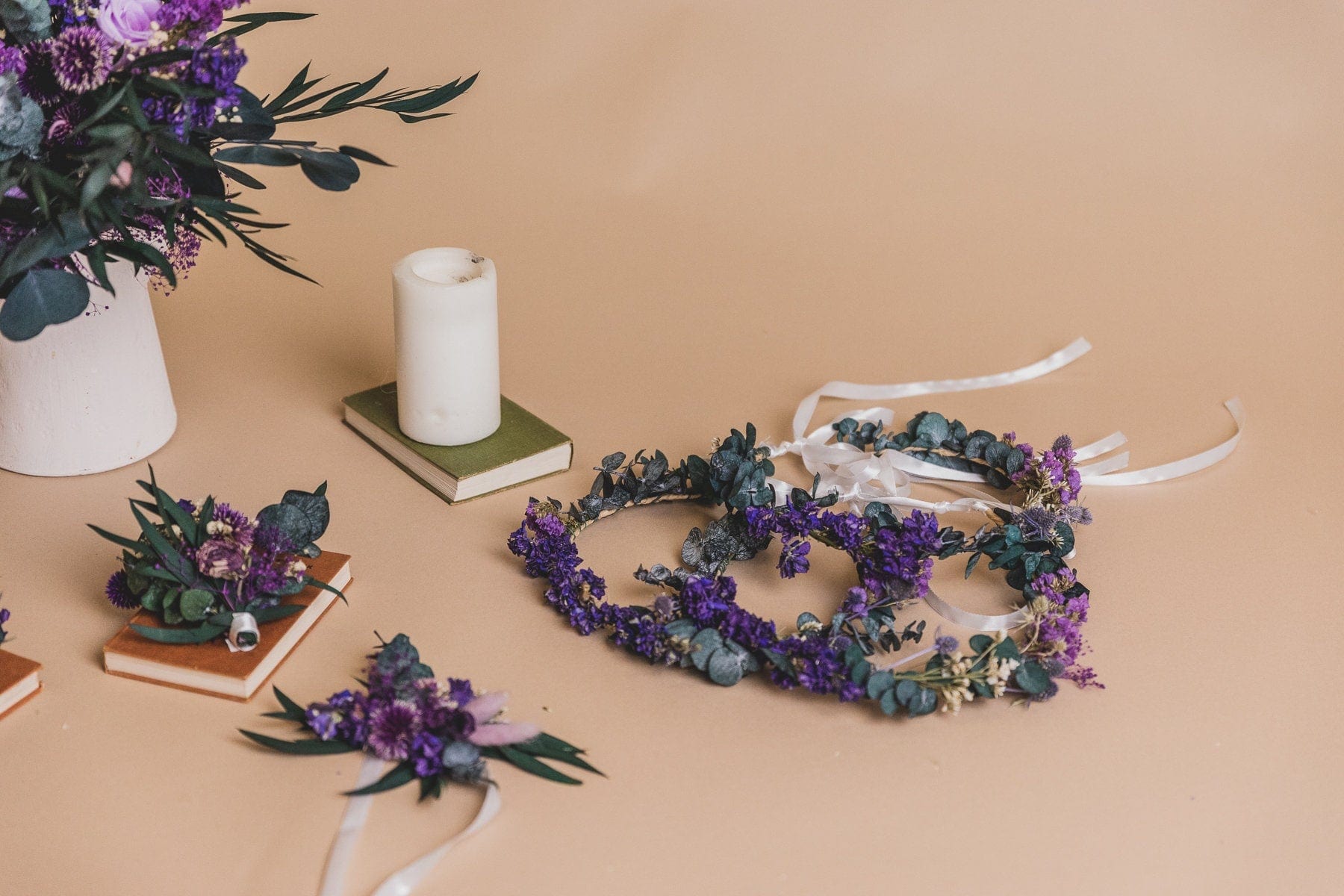 hiddenbotanicsweddings Buttonholes/Boutonnieres Eucalyptus & Globe Scottish Thistle Purple Boutonnieres / Lapel Pin For Men / Groom Pin / Boho Boutonniere / Groom Boutonniere
