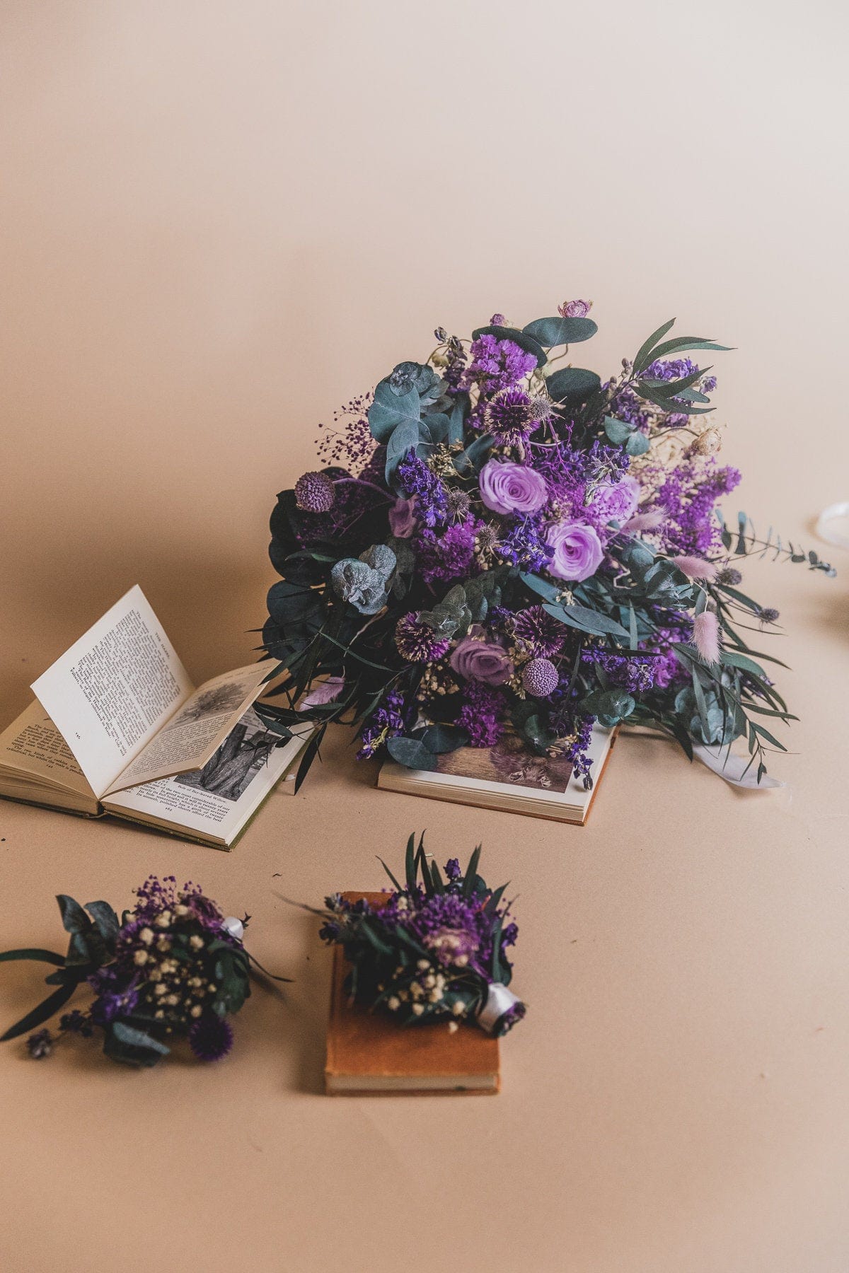 hiddenbotanicsweddings Buttonholes/Boutonnieres Eucalyptus & Globe Scottish Thistle Purple Boutonnieres / Lapel Pin For Men / Groom Pin / Boho Boutonniere / Groom Boutonniere