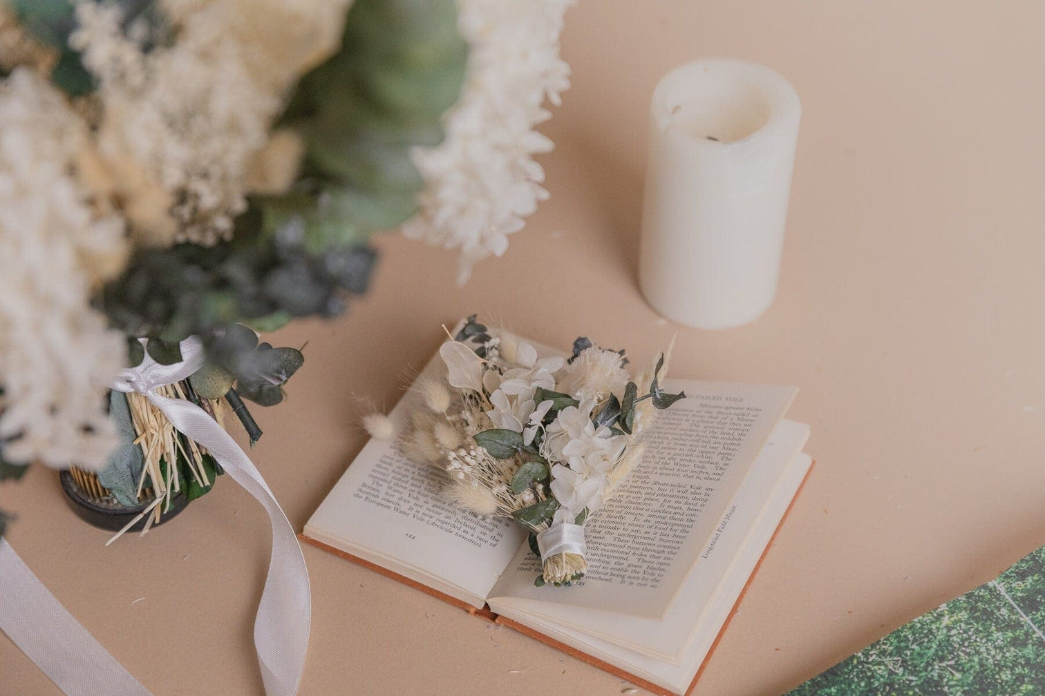 hiddenbotanicsweddings Buttonholes/Boutonnieres White Hydrangea & Eucalyptus Boutonnieres / Lapel Pin For Men / Groom Pin / Boho Boutonniere / Groom Boutonniere