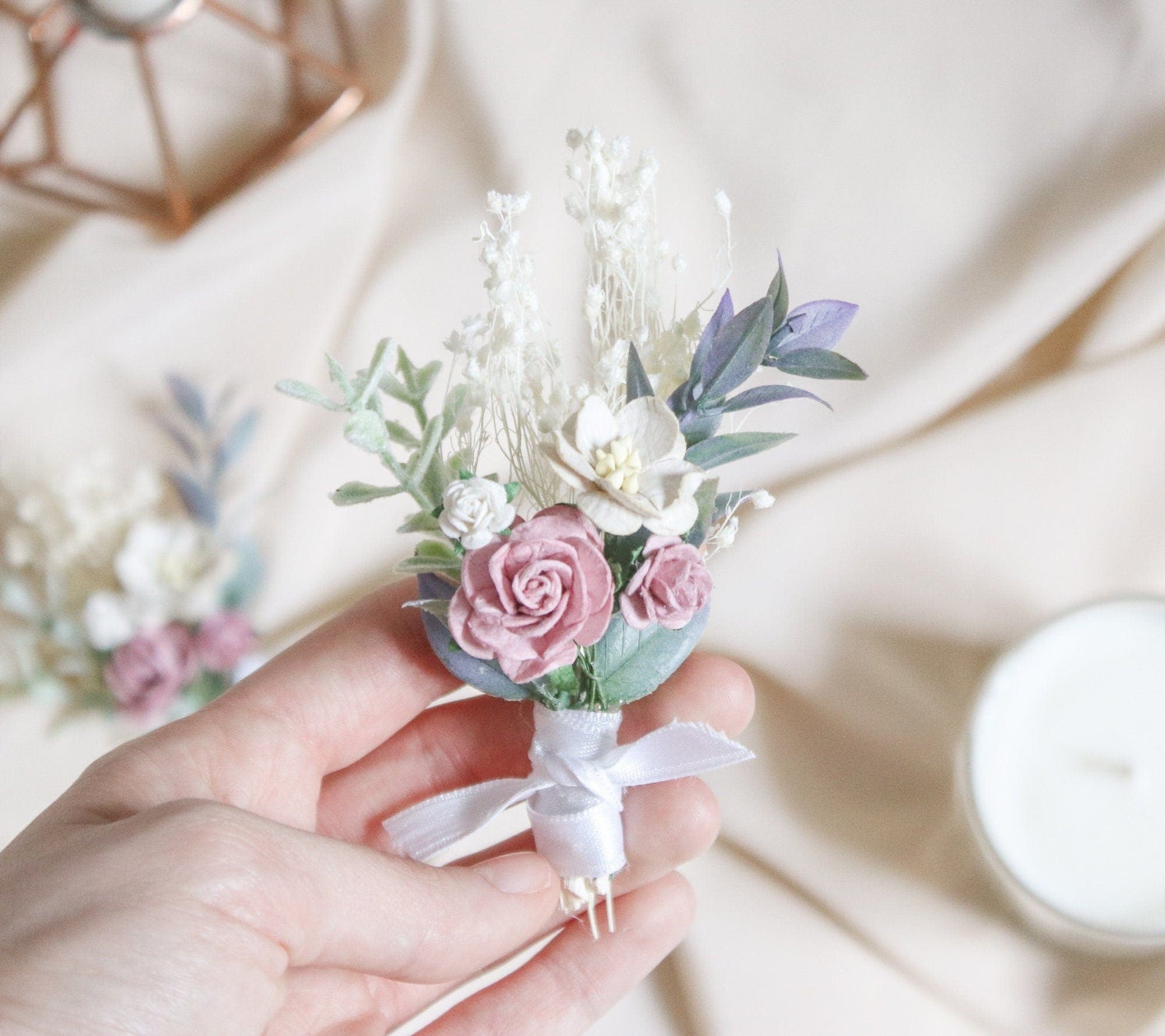 hiddenbotanicsweddings Buttonholes/Boutonnieres Eucalyptus Boutonniere, Rustic Eucalyptus and Blush rose Button Hole. Made by Hidden Botanics