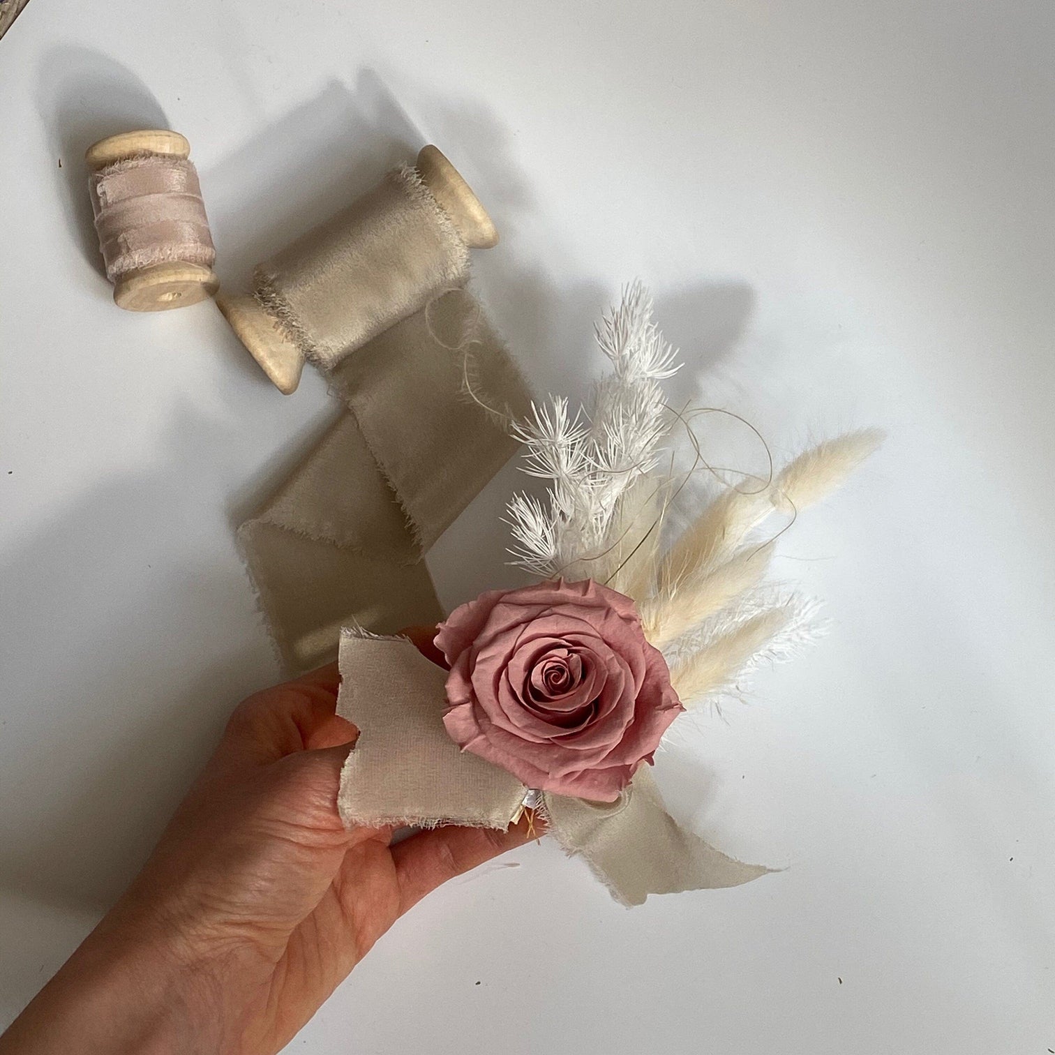 hiddenbotanicsweddings Buttonholes/Boutonnieres Dusty Pink Eternal Rose Boutonnieres / Lapel Pin For Men / Groom Pin / Boho Boutonniere / Groom Boutonniere