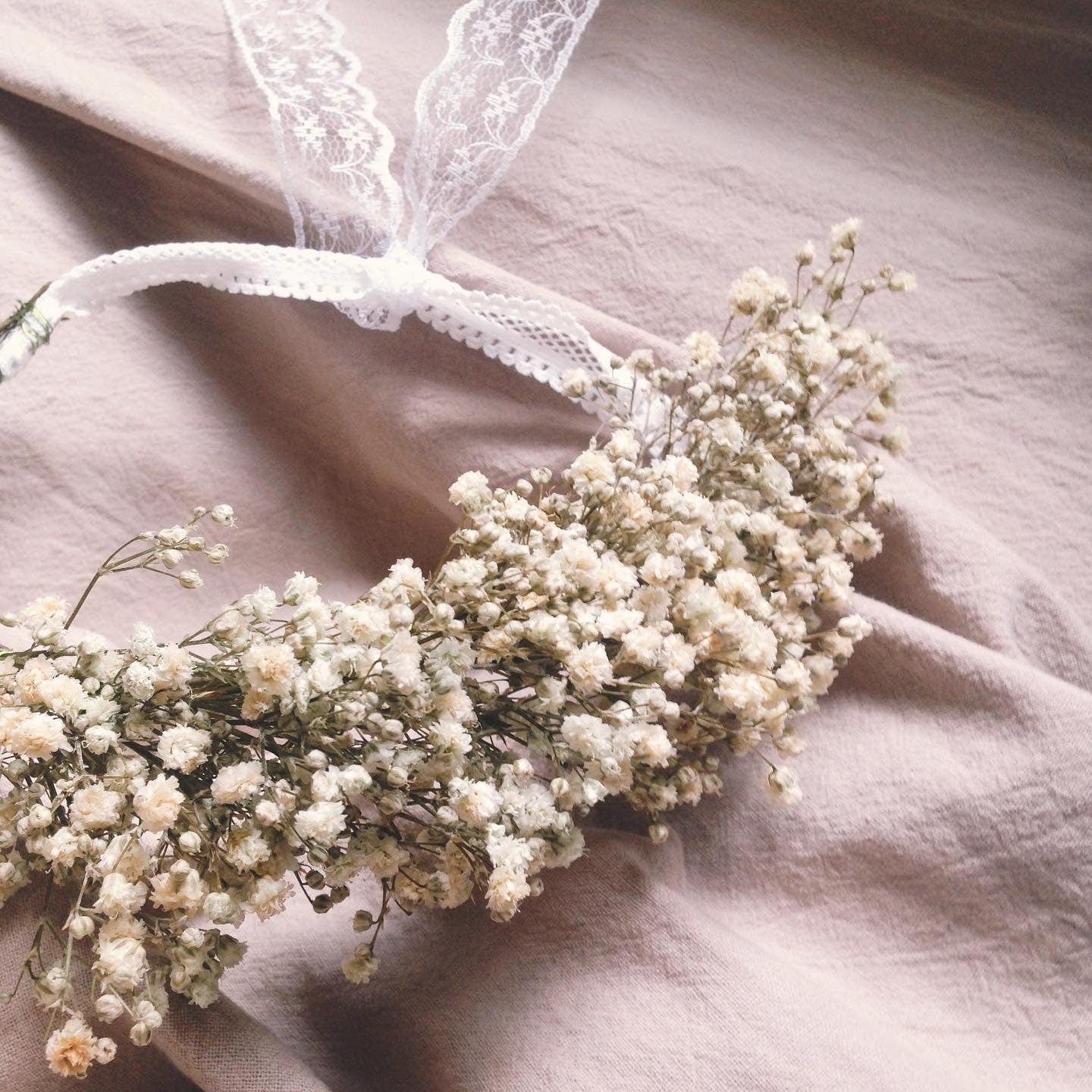 hiddenbotanicsweddings Hair Crowns Flower Girl Crown / Baby Floral Crown / Baby's Breath Baby Crown / Newborn Crown / Newborn Photo Prop / flower crown baby