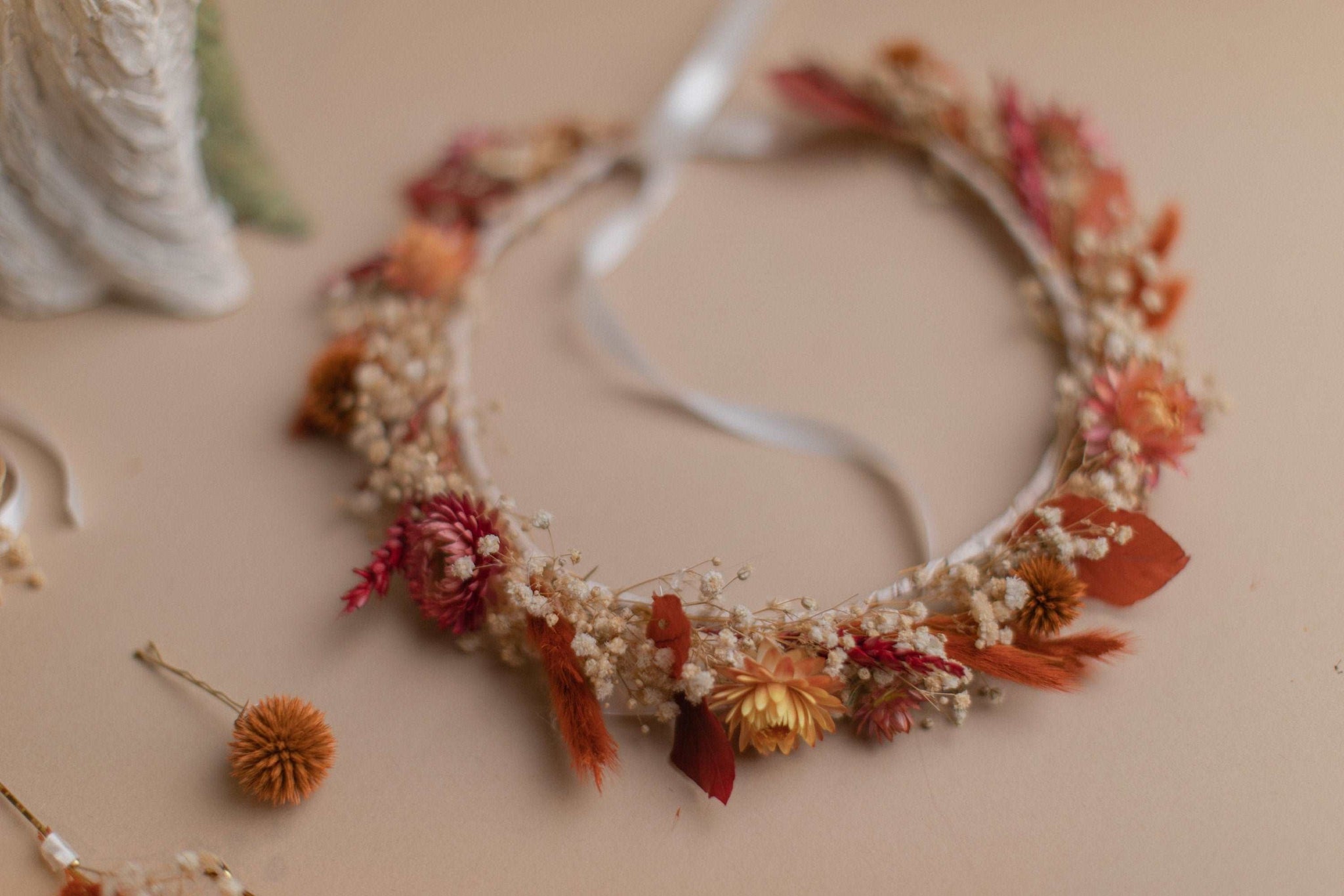 hiddenbotanicsweddings Bouquets Dried Flowers Bridal Bouquet - Burnt Orange & Cream No. 7