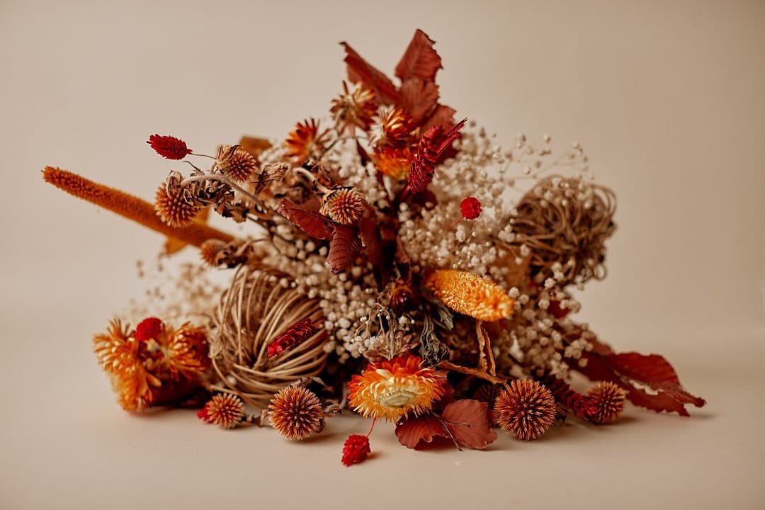 hiddenbotanicsweddings Bouquets Dried Flowers Bridal Bouquet - Burnt Orange & Cream No. 7