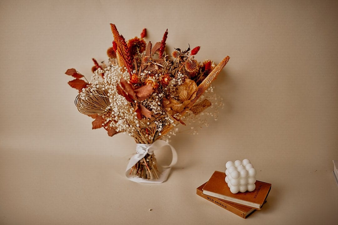 hiddenbotanicsweddings Bouquets Dried Flowers Bridal Bouquet - Burnt Orange & Cream No. 7