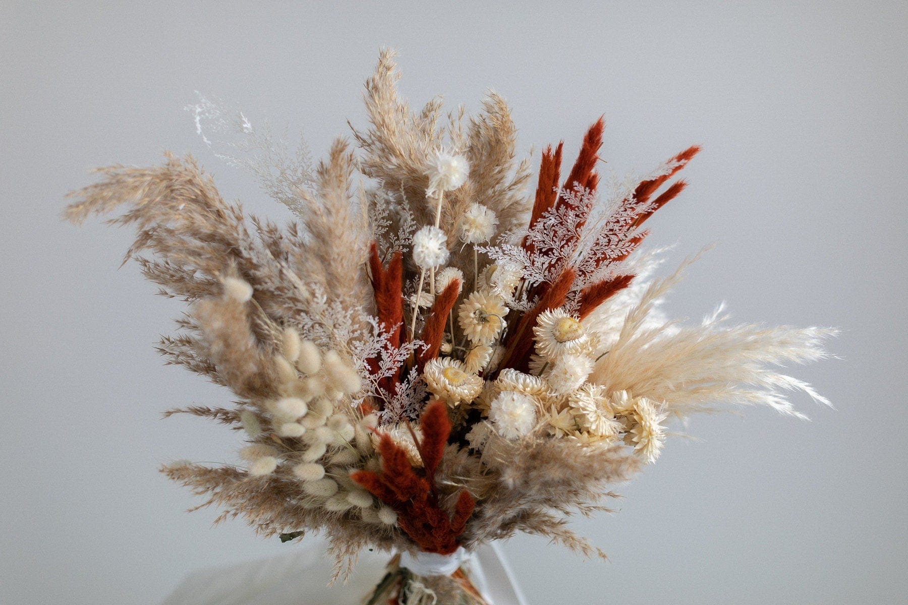 hiddenbotanicsweddings Bouquets Dried Flowers Bridal Bouquet - Burnt Orange & Taupe