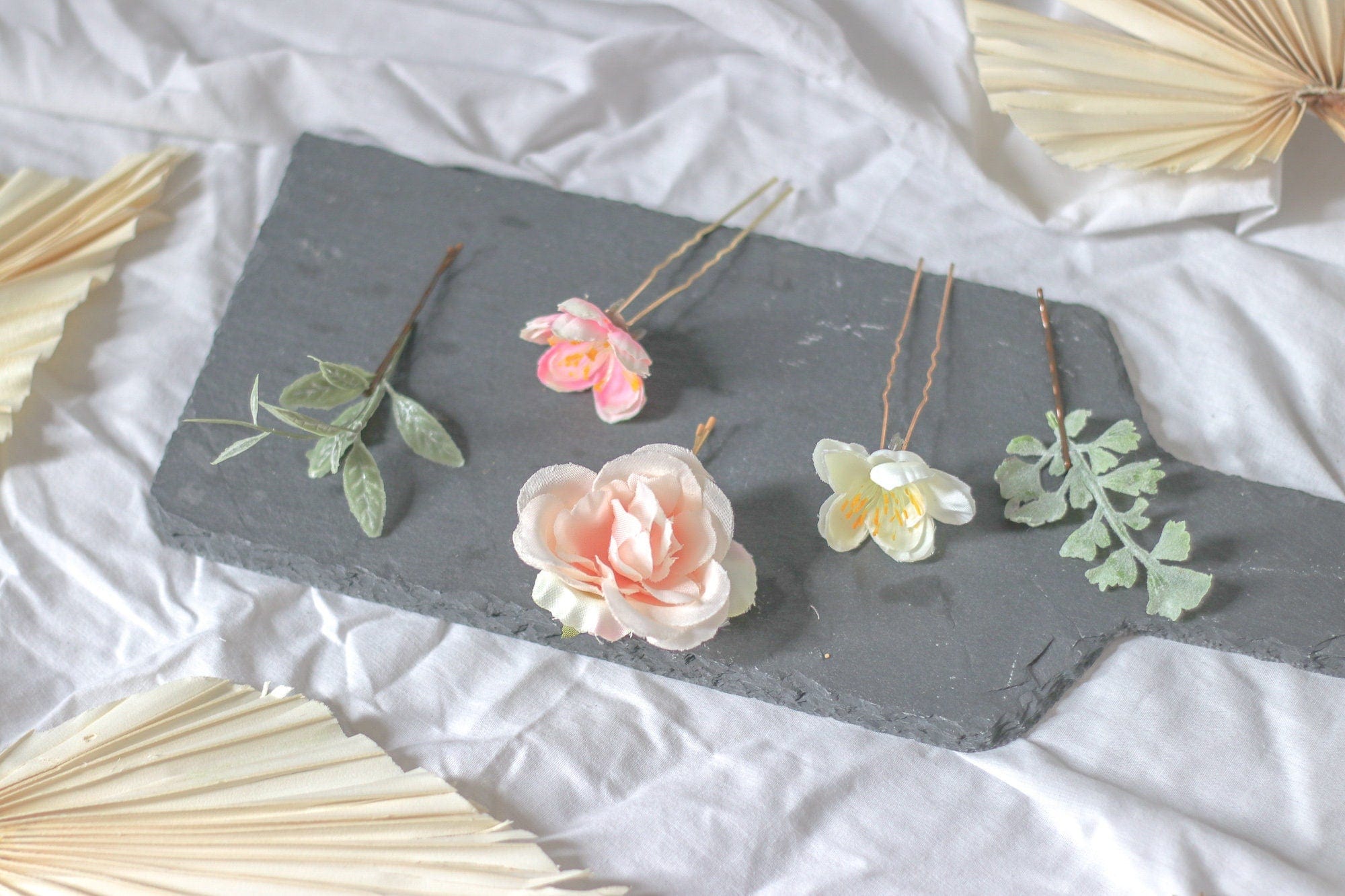 hiddenbotanicsweddings Hair Pin Sets Pastel Flower Hair Pin Set